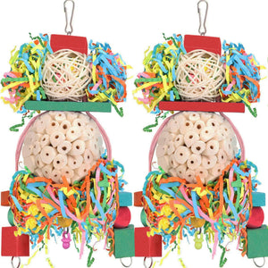 Enhance Your Bird's Life with Parrot Wooden Straw Ball Bird Cage Toys